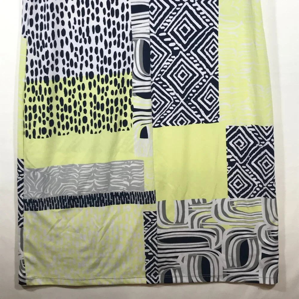 Easy Wear By Chico's Women's 1 Yellow Short Sleeve Dress - Picture 6 of 9